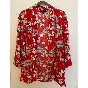 Roz & Ali red floral kimono
